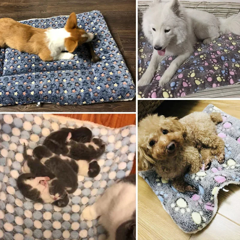 New Puppy, Small Dog, or Cat Sleeping Mat - Thickened Fleece Blanket Pad