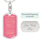 Dog Tag Key Chain_To Daughter From Dad_Don't do stupid shit