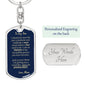 Dog Tag Key Chain_To Son From Mom_ Don't do stupid shit