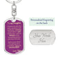 Dog Tag Key Chain_To Daughter From Mom_ Don't do stupid shit
