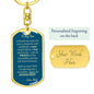Dog Tag Key Chain_To Son From Dad_ Don't do stupid shit