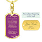 Dog Tag Key Chain_To Daughter From Mom_ Don't do stupid shit