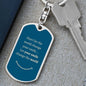 Dog Tag Key Chain_Smile change world_teal