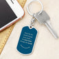 Dog Tag Key Chain_Smile change world_teal