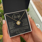 To Wife: Beautiful & Sentimental Gift - "I Can't Live Without You" Loveknot necklace