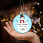 Bring some Holiday Fun with a Pun Ornament: Snowman saying, "Merry Christmas from your favorite Flake".
