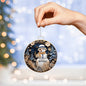 Beautiful Acrylic Ornament with a Stained Glass Look of: Snowman with Happy Holidays message