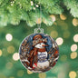 Beautiful Acrylic Ornament with a Stained Glass Look of: Snowman & Elf with Believe in Magic of Christmas message