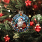 Beautiful Acrylic Ornament with a Stained Glass Look of: Classic Santa with Merry Christmas