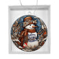 Beautiful Acrylic Ornament with a Stained Glass Look of: Snowman & Elf with Believe in Magic of Christmas message