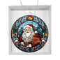 Beautiful Acrylic Ornament with a Stained Glass Look of: Classic Santa with Merry Christmas