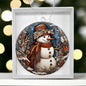 Beautiful Acrylic Ornament with a Stained Glass Look of: Vintage Snowman with Buttons