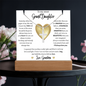 To Granddaughter from Grandma: Beautiful Cross Necklace & Keepsake Acrylic Bundle Gift Set_ "I'll always love you"