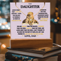 To Daughter from Dad- Beautiful Necklace & Keepsake Acrylic Plaque Bundle Gift Set: "Straighten Your Crown"_Lion_on purple