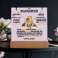 To Daughter from Dad- Beautiful Necklace & Keepsake Acrylic Plaque Bundle Gift Set: "Straighten Your Crown"_Lion_on purple