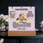 To Daughter from Dad- Beautiful Necklace & Keepsake Acrylic Plaque Bundle Gift Set: "Straighten Your Crown"_Lion_on purple