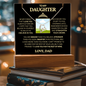 To Daughter from Dad: CUSTOM PIC on Keepsake Acrylic & Necklace Bundle Gift Set "Never Forget That I Love You"_add pic