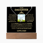 To Daughter from Dad: CUSTOM PIC on Keepsake Acrylic & Necklace Bundle Gift Set "Never Forget That I Love You"_add pic