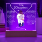 To Daughter from Dad- Beautiful Necklace & Keepsake Acrylic Plaque Bundle Gift Set: "Dance in the Rain"_Dad holding