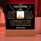 To Daughter from Dad: CUSTOM PIC on Keepsake Acrylic & Necklace Bundle Gift Set "Never Forget That I Love You"_add pic