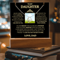 To Daughter from Dad: CUSTOM PIC on Keepsake Acrylic & Necklace Bundle Gift Set "Never Forget That I Love You"_add pic
