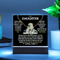 To Daughter from Dad- Beautiful Necklace & Keepsake Acrylic Plaque Bundle Gift Set: "Straighten Your Crown"_Lion_Black Background