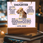 To Daughter from Mom- Beautiful Necklace & Keepsake Acrylic Plaque Bundle Gift Set: "Straighten your Crown"_Lioness_pink