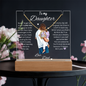 To Daughter from Dad- Beautiful Necklace & Keepsake Acrylic Plaque Bundle Gift Set: "Dance in the Rain"_Dad holding