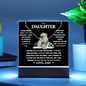 To Daughter from Dad- Beautiful Necklace & Keepsake Acrylic Plaque Bundle Gift Set: "Straighten Your Crown"_Lion_Black Background