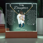 To Daughter from Dad- Beautiful Necklace & Keepsake Acrylic Plaque Bundle Gift Set: "Dance in the Rain"_Dad holding