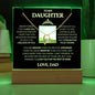 To Daughter from Dad: CUSTOM PIC on Keepsake Acrylic & Necklace Bundle Gift Set "Never Forget That I Love You"_add pic