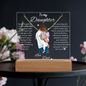To Daughter from Dad- Beautiful Necklace & Keepsake Acrylic Plaque Bundle Gift Set: "Dance in the Rain"_Dad holding