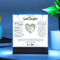 To Granddaughter from Nana: Special Alluring Beauty Necklace & Keepsake Acrylic Bundle Gift Set_ "I'll always love you"