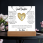 To Granddaughter from Nana: Special Alluring Beauty Necklace & Keepsake Acrylic Bundle Gift Set_ "I'll always love you"