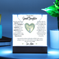To Granddaughter from Nana: Special Alluring Beauty Necklace & Keepsake Acrylic Bundle Gift Set_ "I'll always love you"