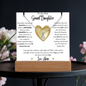 To Granddaughter from Nana: Special Alluring Beauty Necklace & Keepsake Acrylic Bundle Gift Set_ "I'll always love you"