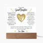 To Granddaughter from Nana: Special Alluring Beauty Necklace & Keepsake Acrylic Bundle Gift Set_ "I'll always love you"