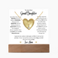 To Granddaughter from Nana: Special Alluring Beauty Necklace & Keepsake Acrylic Bundle Gift Set_ "I'll always love you"