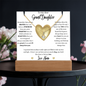 To Granddaughter from Nana: Special Alluring Beauty Necklace & Keepsake Acrylic Bundle Gift Set_ "I'll always love you"