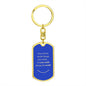 Dog Tag Key Chain_Smile change world_blue