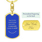 Dog Tag Key Chain_Smile change world_blue