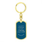 Dog Tag Key Chain_Smile change world_teal