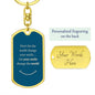 Dog Tag Key Chain_Smile change world_teal