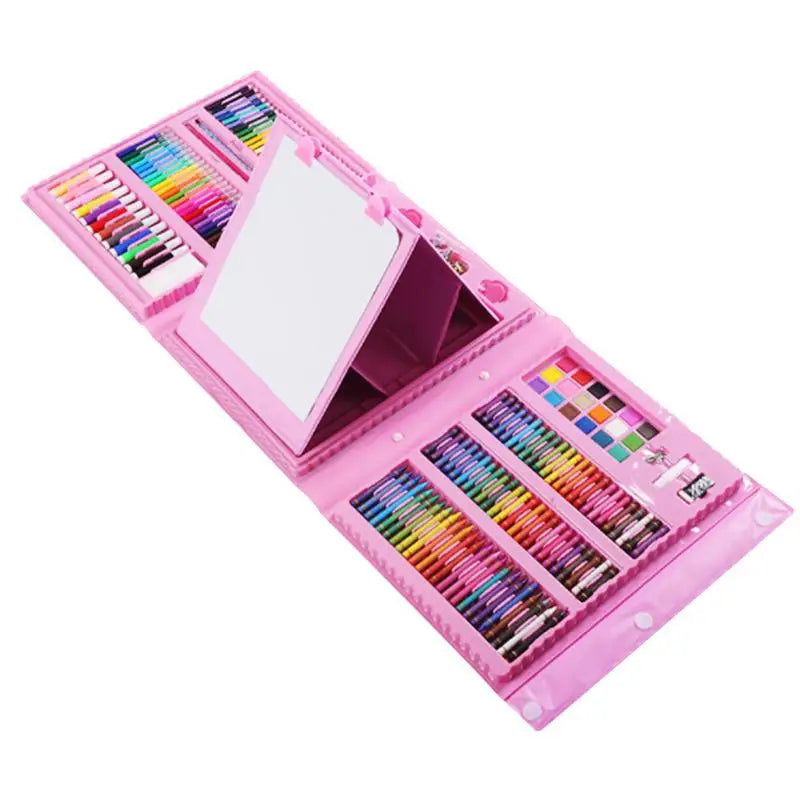 Kits de arte para niños Kit de arte de dibujo de 208 piezas con caballete triple de doble cara