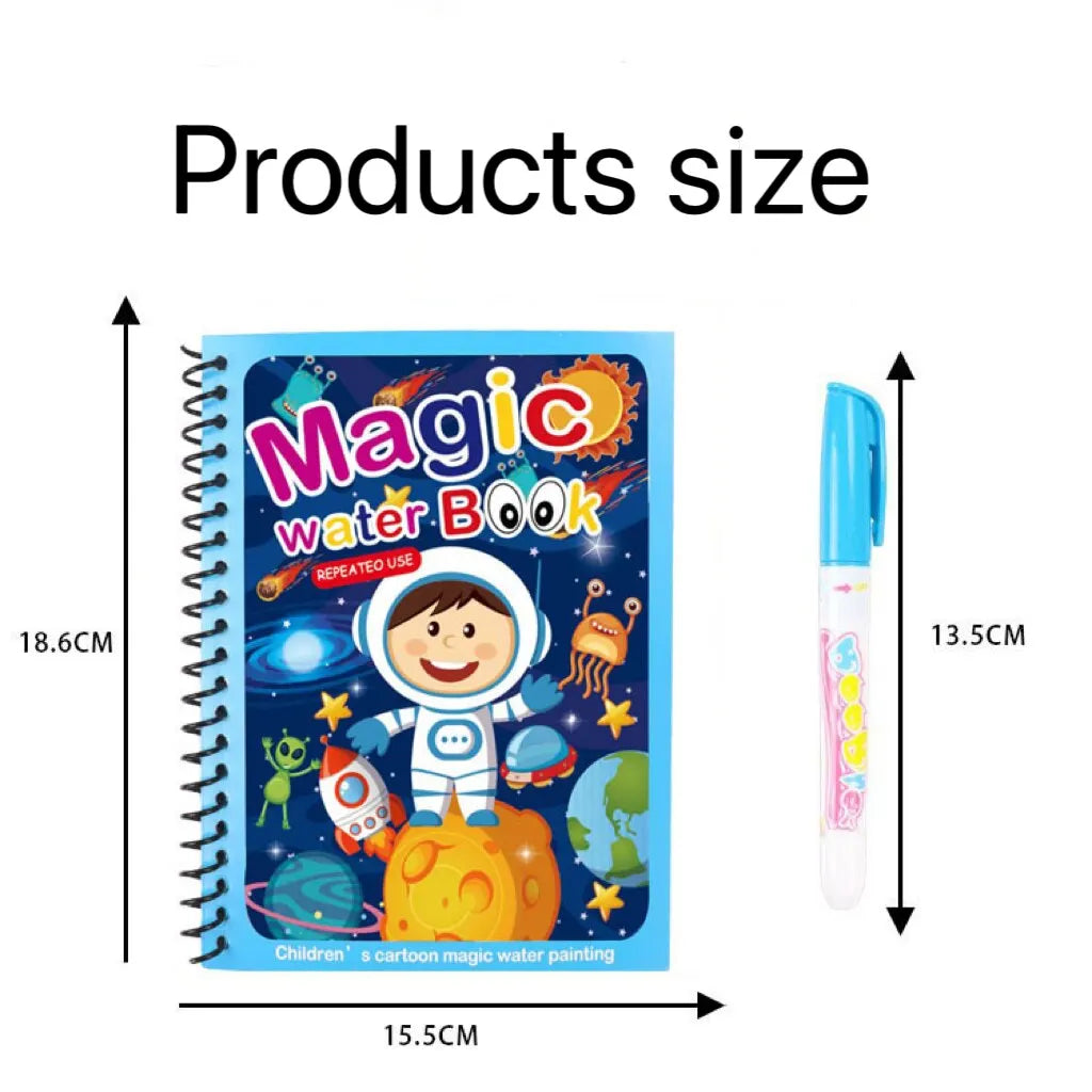 Reusable Coloring Magic Water Drawing Book Early Education Toys for Kids