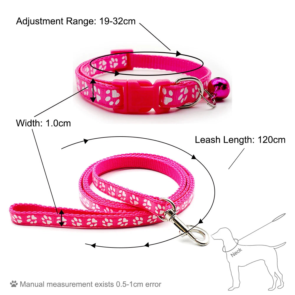 2pc Dog Leash and Collar Set for New Puppy or Small Dog