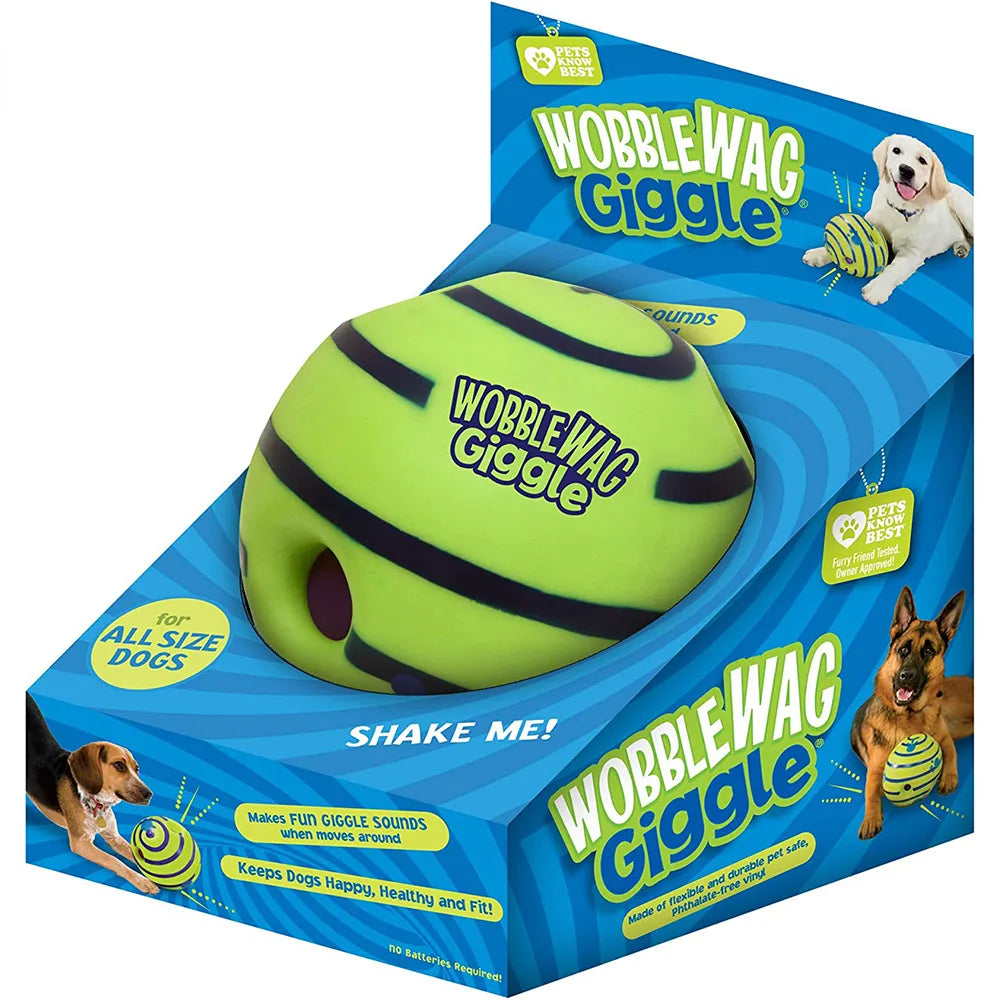 Juguete interactivo para perros Wobble Wag Giggle Glow Ball - Como se ve en TV