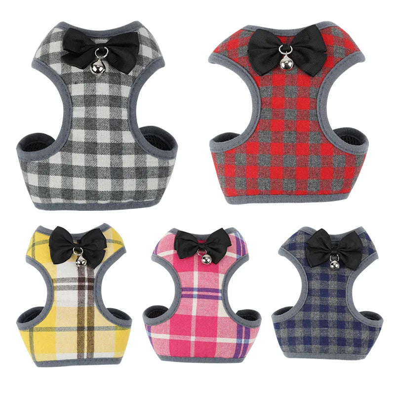 Small Puppy / Cat/ Small Dog Plaid Harness and Leash