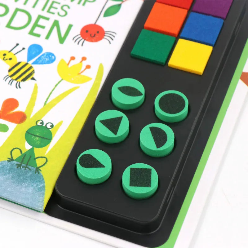 Fingerprinting Books With Rubber Stamps Ink Pad Activities Doodling Book Animal Garden DIY Craft Toy