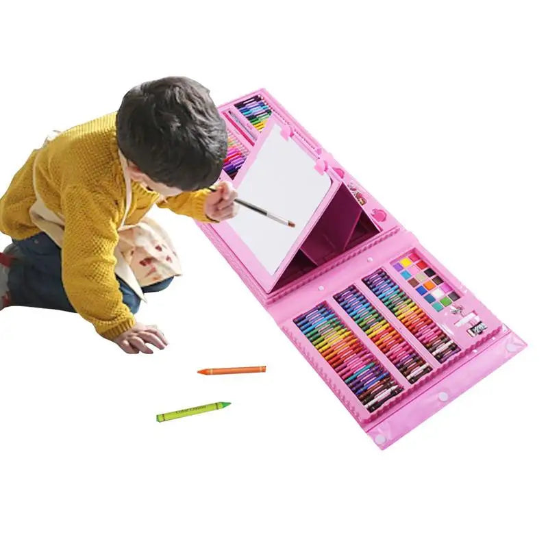 Kits de arte para niños Kit de arte de dibujo de 208 piezas con caballete triple de doble cara